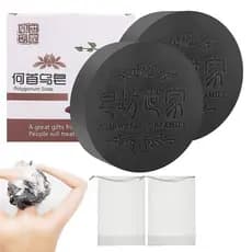 Barra de shampoo com aroma floral de 100g, adequada para cabelos pretos e densos e para queda de cabelo, promove o cresc
