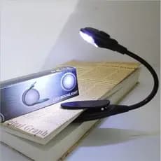 Mini luminária de leitura, equipada com luz LED brilhante/clipe flexível/brilhante/para leitura/livros/quarto/viagens/pr