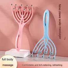Novo massageador de cabeça portátil, massageador relaxante para o couro cabeludo com nove pontas, pente anti-stress com