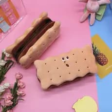 1 Peça de Estojo para Canetas em Forma de Biscoito Sandwich