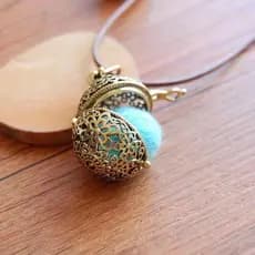 Vintage Brass Hollow Ball Locket Pendant Perfume Aromaterapia Difusor De Óleo Essencial