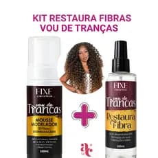 KIT RESTAURA FIBRAS VOU DE TRANÇAS MOUSSE HIDRATANTE 150ML + RESTAURA FIBRAS 200ML