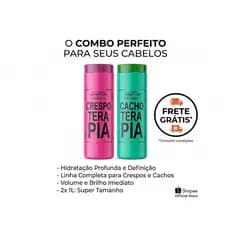 KIT CACHOS SUPER DEFINIÇÃO CRESPOTERAPIA 1LT + CACHOSTERAPIA 1 LT - HIDRALISE DEFINIÇÃO IMEDIATA