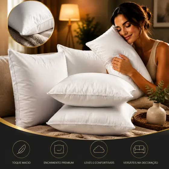 Kit 4 Almofada Sofá Enchimento Almofada Espuma 45x45CM Refil Almofadas Macia Decorativas Confortável