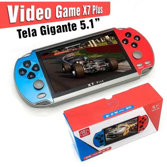 Mini Game Portátil X7 Plus Tela Grande HD 5.1+10.000 Jogos Clássico PSP Retrô