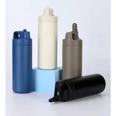 Garrafa Termica Inox 500ml Com Canudo Tampa Flip Fosca Academia Escola Trabalho