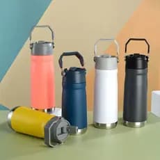 Garrafa Térmica 650ml com Canudo Flip – Portátil, Antivazamento