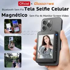 Tela Selfie de Magnético Sem Fio Celular Câmera Traseira 4k HD Monitor Screen Vídeo Tela 4.02cm HD