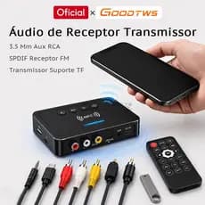 NFC Áudio Transmissor Receptor de Sem Fi FM 3.5 Mm Aux RCA SPDIF TV Bluetooth Caixa De Som