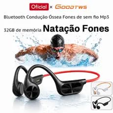 Fones De Ouvido De Condução Óssea IPX8 À Prova D'água Para NataçãoBluetooth MP3 E 32G De Memória