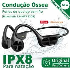 Fones de ouvido De Condução Óssea Para Natação IPX8 sem fio E 32GB de memória interna Mp3 mode Bluetooth