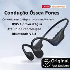 S1 Fones de ouvido condução óssea Bluetooth 5.4 Redução De Ruído HiFi à prova d'água IPX5