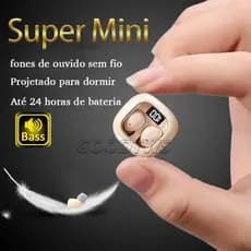 SK19 Fones De Ouvido sem fio Mini TWS para dormir com HIFI ANC wireless charger case 24 horas de bateria