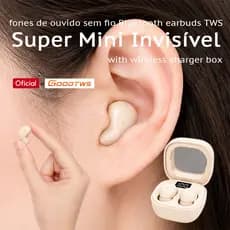 Mini Invisíveis Dormir Fones De Ouvido Bluetooth TWS Sem Fio Para Sleep Earbuds - Bateria Longa
