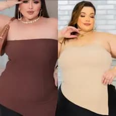 Blusa Feminina Tomara k Caia Assimétrica Canelada Ribana com Bojo XG Blusinha lateral Moda elegante tendência