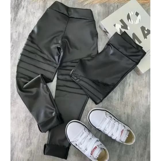 Calças infantil leggin de suplex cirre tecido fresco e confortável tendência tam 2-8 calça para criança menina