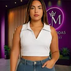 Cropped Feminino com Bojo Suplex Premium, Modelagem Confortável e Estilo Versátil com elasticidade confortável