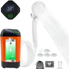 Chuveiro Elétrico Portátil Visor LCD De Temperatura Recarregável Adequado Para Acampamento Caminhadas Viagens