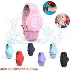 Pulseira De Silicone Compatível Com Rastreador Airtag À Prova D’água Impermeável Antiperda (NÃO ACOMPANHA AIRTAG)