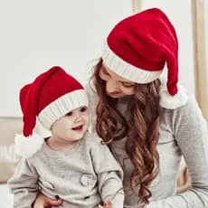 zzz Natal Pai-Filho Chapéu Mãe Bebê Gorro Crianças Inverno Outono