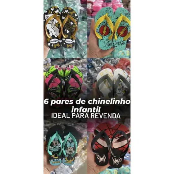 kit 6 pares de chinelo infantil atacado chinelo estilo havaiana infantil sortidos