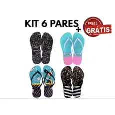 Grade 6 pares chinelos feminino ideal para revenda | Chinelo feminino atacado / sandália feminina atacado - preço baixo