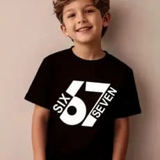 Blusa Crianças Six Seven Farmar Aura Comemoração 67 Camiseta Meninas Meninos Infantil 100% Algodão