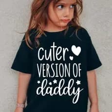 Camisa Infantil Dia Dos Pais Camiseta Meninas Meninos Crianças Versão Mais Fofa Do Papai Moda Kids Teen