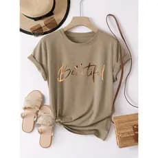 Camisa Beautiful Feminina Minimalista Casual 100% Algodão