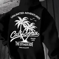 Blusa Moletom Unissex Unlimited Adventures California Estiloso Moderno Casual Confortável Inverno