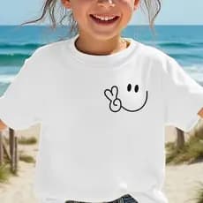 Camiseta Camisa Infantil Smile Fofa Minimalista Meninas Meninos Estilosa Tendencia