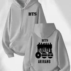 Blusa Moletom Unissex BTS Arirang Tour Frente e Costas Estiloso Tendência Confortável Inverno