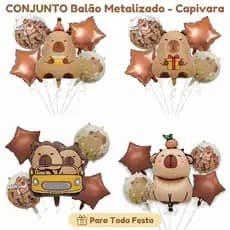 Kit C/ 05 Balões Capivara-Decoração Divertida para Aniversário/Eventos Especiais