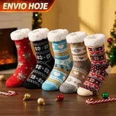 Kit 02 Meias FEMININAS/MASCULINO/CASAL/Térmicas De Lã Forrada Para Adulto/Meias de inverno