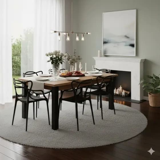 Conjunto Mesa de Jantar 4 Pessoas com Cadeiras Allegra – Design Moderno
