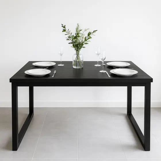Mesa de Jantar 120x80 Moderna Com Pés de Ferro P/ Sala, Escritório, Área Externa
