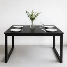 Mesa de Jantar 120x80 Moderna Com Pés de Ferro P/ Sala, Escritório, Área Externa