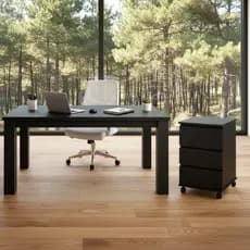 Kit Mesa Escritório 120x90 + Gaveteiro Multiuso Moderno