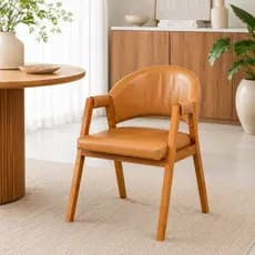 Cadeira Sala Jantar Mesa Recepção Premium Estofada Madeira Maciça Com Braço  Resistente Elegante