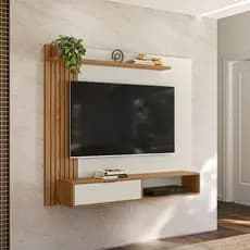 Painel Suspenso Berlim Frisado 160cm para TV até 65 Polegadas Peternella Móveis