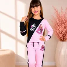 Conjunto moletinho Infantil Feminino Inverno Grupo dos Rosas Emilly Vick Tendência