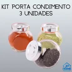 Kit De 3 Potes Porta Condimentos Mini Baleiros em Vidro 100ml Tampa Plástica