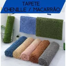 Tapete de Banheiro Chenille Macarrão Pipoca Super Macio 39x57 Antiderrapante