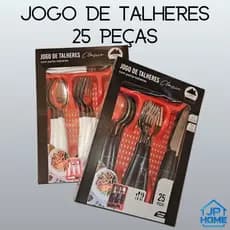 Jogo De Talheres Premium Inox Com 25 Peças Com Suporte Gaveteiro Linha Classic