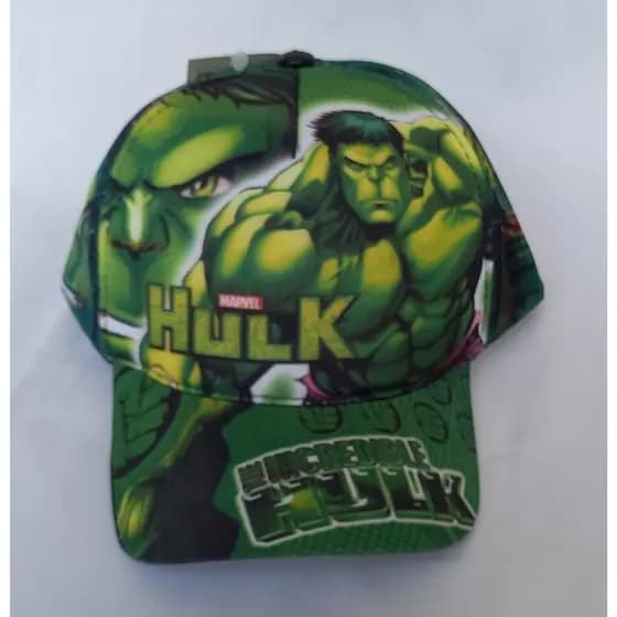 Boné Infantil Do Hulk Com Tela Aba Curva