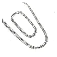 Corrente E Pulseira Masculina Grossa Aço Inox Cirurgico | Barato