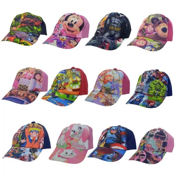 Boné infantil vários perosnagens