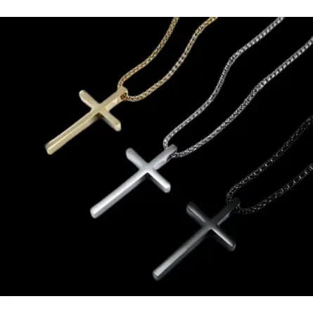 Colar De Cruz Masculina Colares Pingentes De Aço Inoxidável Para Homens Hip Hop