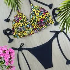 Roupa de Banho Biquíni Feminino com Bojo, forrado busto cortininha tecido de lycra, Roupa de banho, moda praia