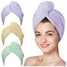 Toalha de cabelo envoltório toalha de cabelo de secagem rápida super absorvente